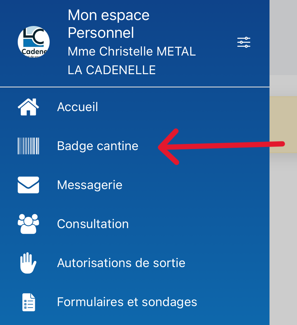 badge cantine