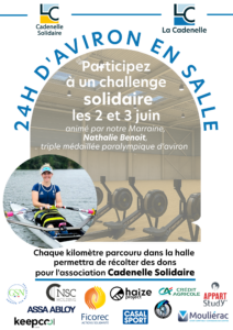 affiche 24h aviron en salle Cadenelle Solidaire